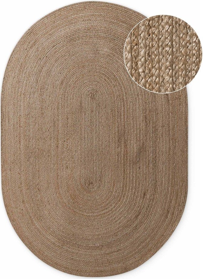 Oboustranný/ručně tkaný jutový koberec v tmavě přírodní barvě 160x230 cm Braided – Hanse Home Hanse Home