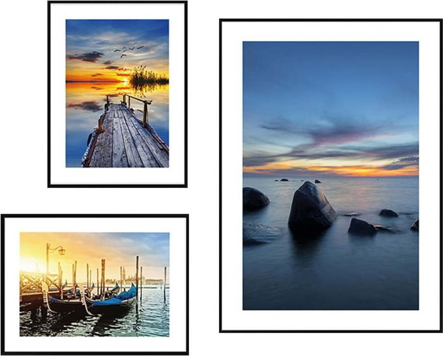 Obrazy v sadě 3 ks Seaside Sunset – knor knor