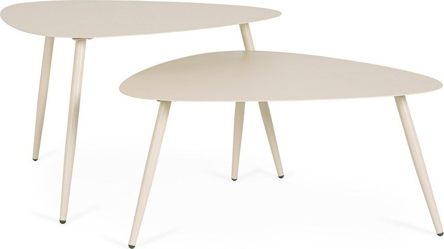 Ocelové zahradní konferenční stolky v sadě 2 ks 73