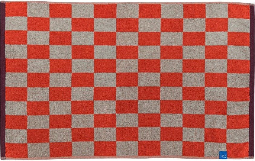 Oranžová/béžová koupelnová předložka do sprchy z bio bavlny 50x80 cm Retro – Mette Ditmer Denmark Mette Ditmer Denmark