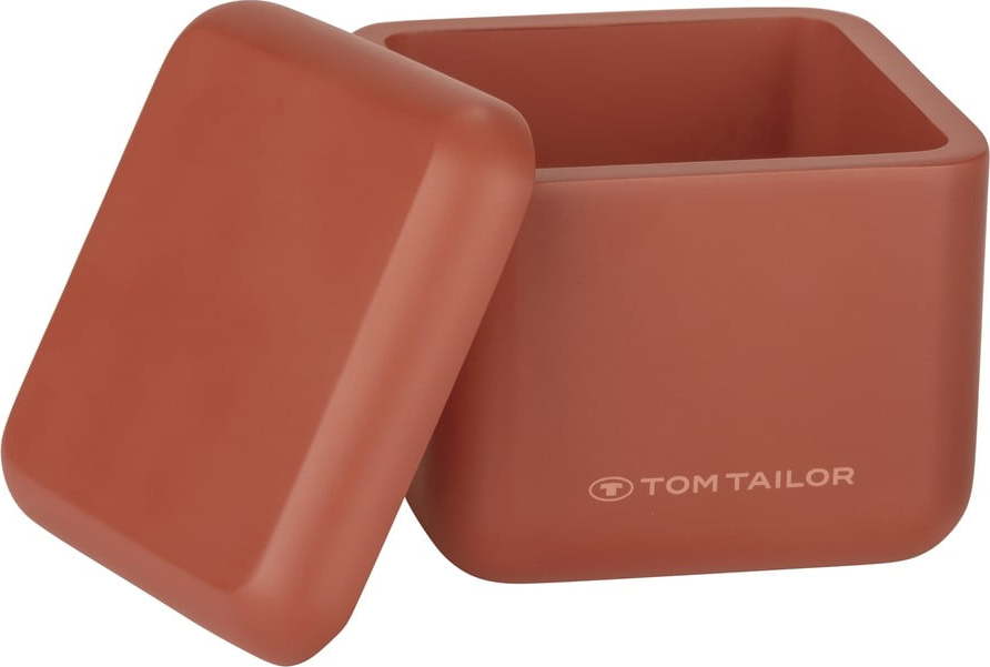 Oranžový koupelnový organizér na vatové tampony z polyresinu Tom Tailor T-Rounded – Wenko WENKO