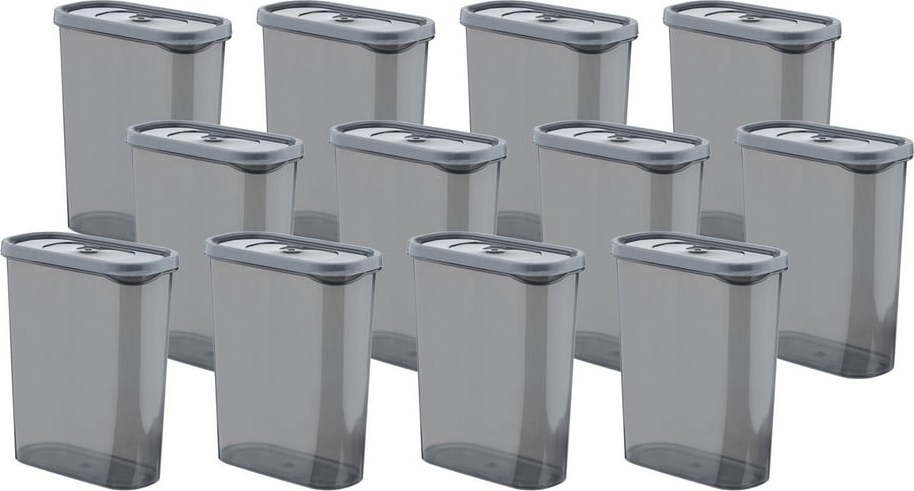 Plastové dózy v sadě 12 ks na potraviny Fresco – Hermia Hermia