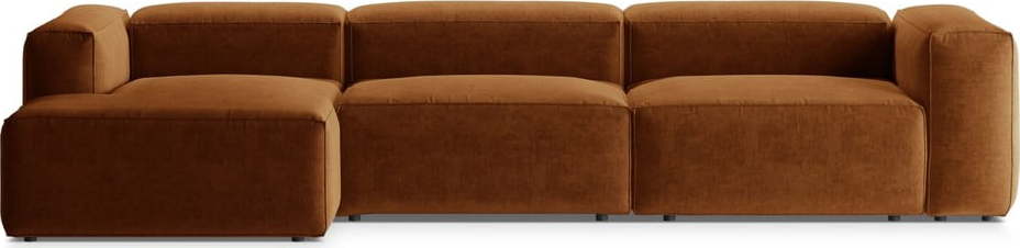 Rohová pohovka v cihlové barvě (levý roh/s lenoškou) Bergamo – Cosmopolitan Design Cosmopolitan design