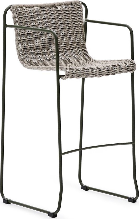 Šedozelená kovová zahradní barová židle Maurina – Kave Home Kave Home