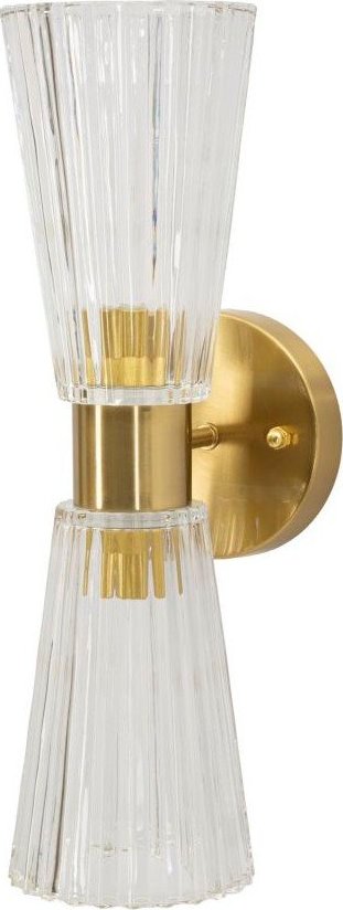 Skleněné nástěnné svítidlo ve zlaté barvě Prague – Mauro Ferretti Mauro Ferretti