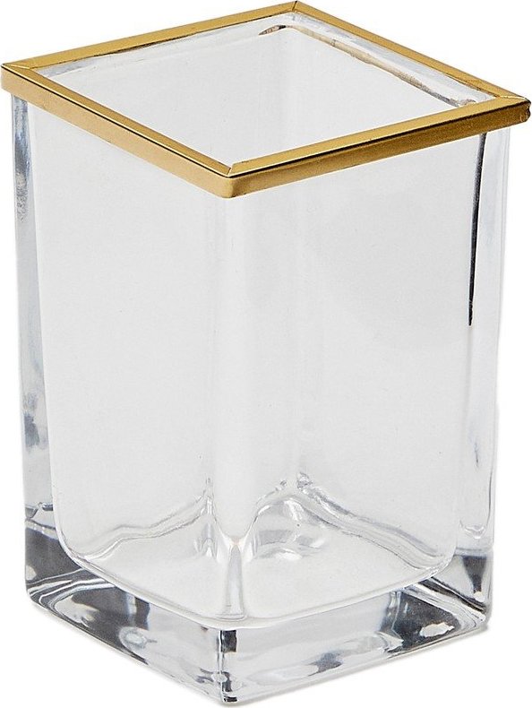 Skleněný kelímek na zubní kartáčky ve zlaté barvě Soanet – Kave Home Kave Home