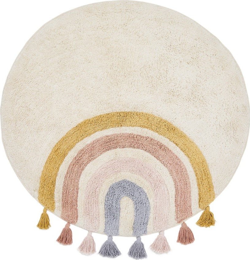 Slonovinový pratelný/ručně tkaný bavlněný dětský koberec ø100 cm Tadea – Kave Home Kave Home