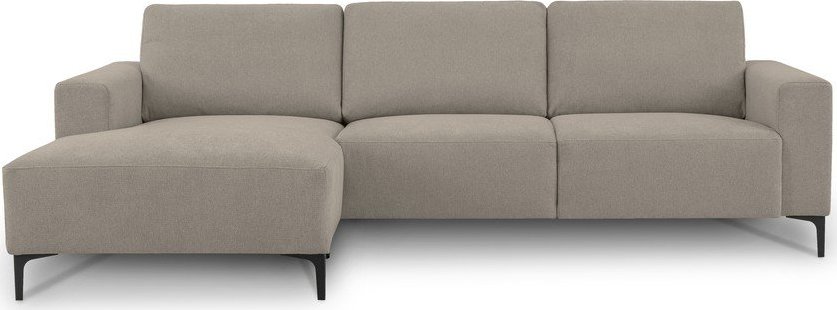 Světle hnědá žinylková rohová pohovka (levý roh/s lenoškou) Fabian – Scandic Scandic