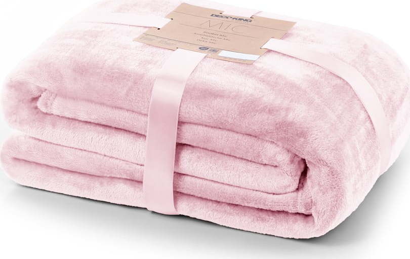 Světle růžová deka z mikrovlákna Decoking Mic