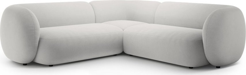 Světle šedá sametová rohová pohovka Kate – Micadoni Micadoni