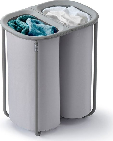 Světle šedý látkový koš na prádlo 2x40 l Duo – Joseph Joseph Joseph joseph