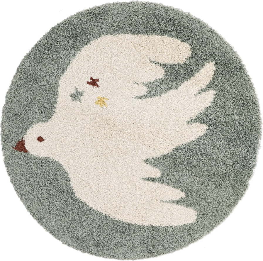 Světle zelený dětský koberec ø120 cm Bohemian Bird Aqua – Nattiot Nattiot