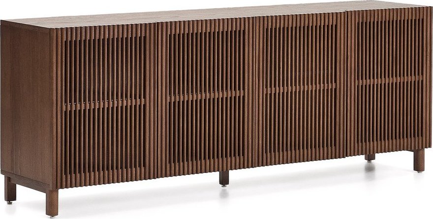 Tmavě hnědá komoda v dekoru ořechu 181x71