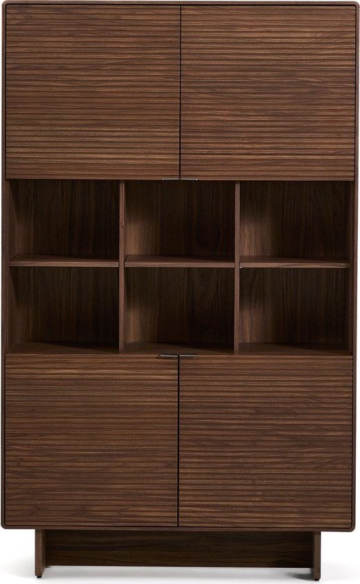 Tmavě hnědá skříňka v dekoru ořechu 100x163x40 cm Norlen – Kave Home Kave Home