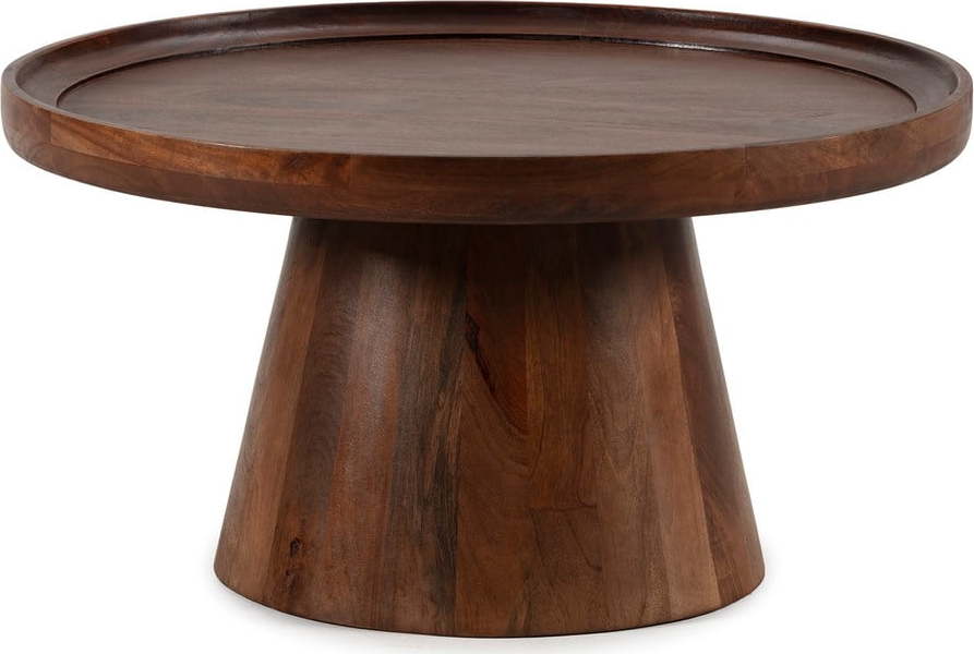 Tmavě hnědý kulatý konferenční stolek z mangového dřeva ø 80 cm Rose – MOME Mome