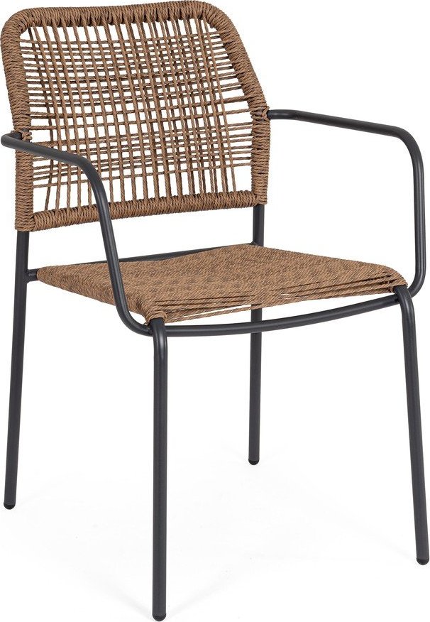 Tmavě šedá/v přírodní barvě kovová zahradní židle Jable – Bizzotto Bizzotto