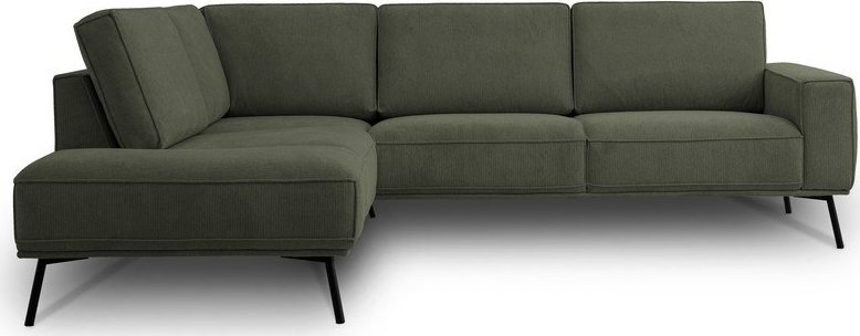 Tmavě zelená žinylková rohová pohovka (levý roh/do L) Amsterdam – Scandic Scandic