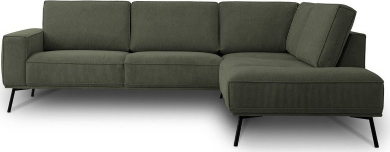 Tmavě zelená žinylková rohová pohovka (pravý roh/do L) Amsterdam – Scandic Scandic