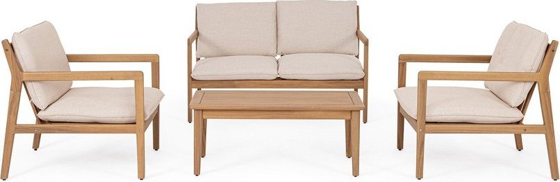 Zahradní lounge set z masivu akácie v přírodní barvě pro 4 Danubio – Bizzotto Bizzotto