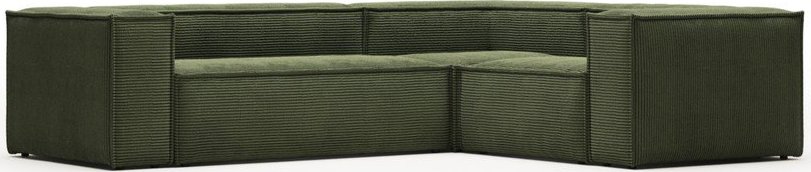 Zelená manšestrová rohová pohovka Blok – Kave Home Kave Home