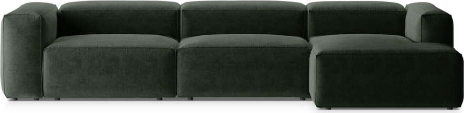 Zelená rohová pohovka (pravý roh/s lenoškou) Bergamo – Cosmopolitan Design Cosmopolitan design