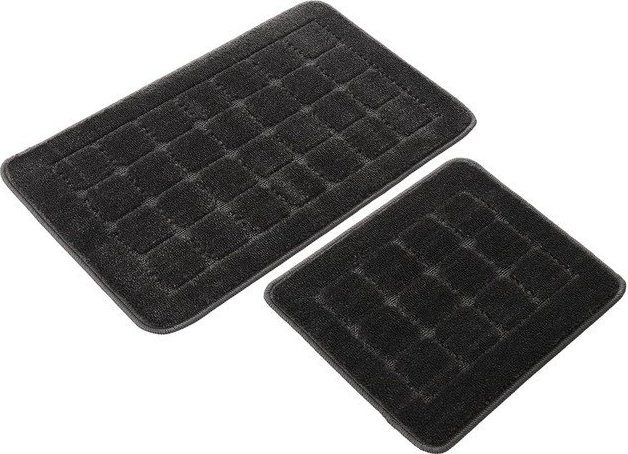 Antracitové koupelnové předložky v sadě 2 ks 50x80 cm Kareli – Foutastic Foutastic