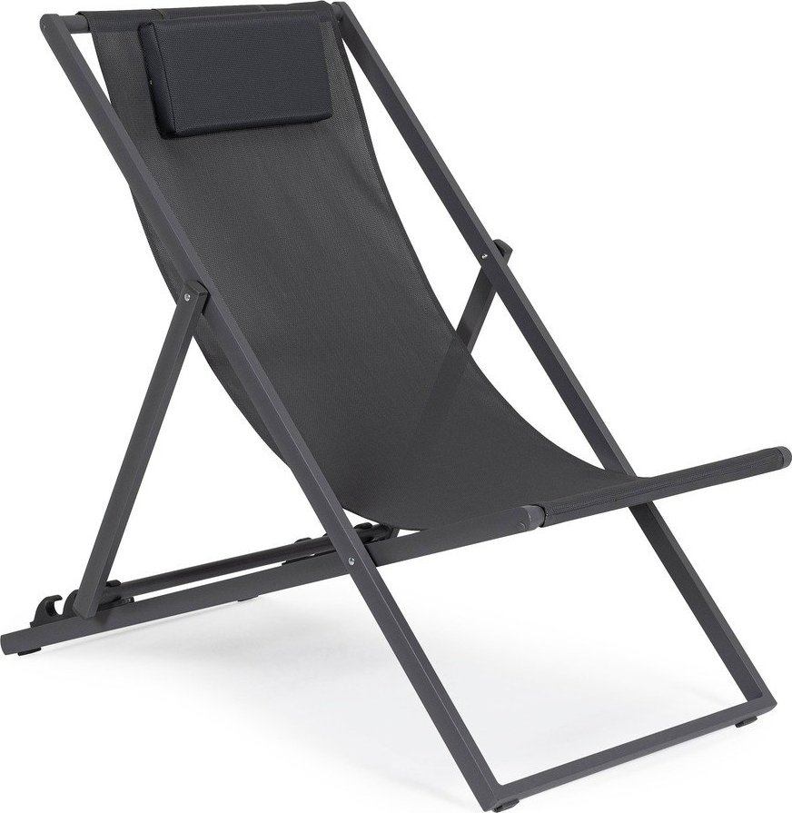 Antracitové kovové zahradní lehátko Taylor – Bizzotto Bizzotto