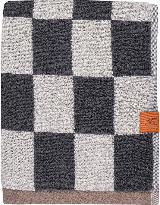 Antracitový/béžový froté ručník z bio bavlny 50x90 cm Retro – Mette Ditmer Denmark Mette Ditmer Denmark