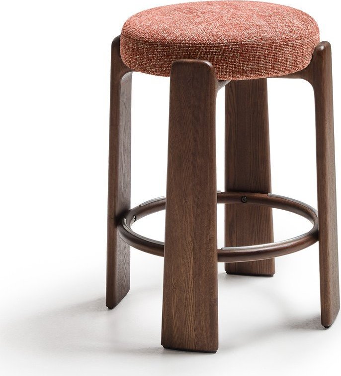 Barová stolička z jasanového dřeva v terakotové barvě/v tmavě přírodní barvě (výška sedáku 65 cm) Granite – Kave Home Kave Home