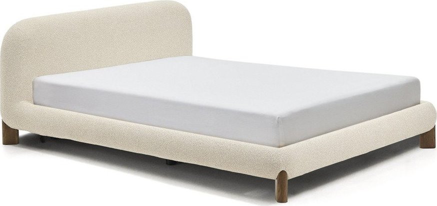 Béžová čalouněná dvoulůžková postel bez roštu 160x200 cm Odina – Kave Home Kave Home