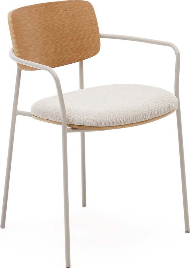 Béžová čalouněná jídelní židle s područkami/stohovatelná Maureen – Kave Home Kave Home