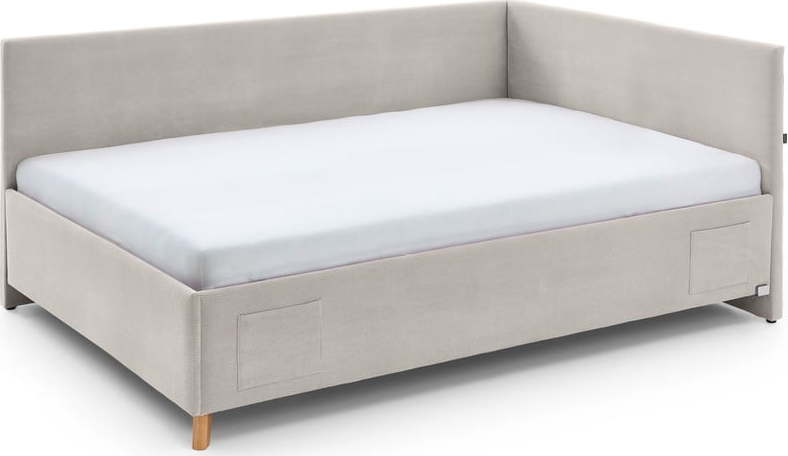 Béžová čalouněná rohová dětská postel bez roštu 120x200 cm Cool - II. jakost – Meise Möbel Meise Möbel