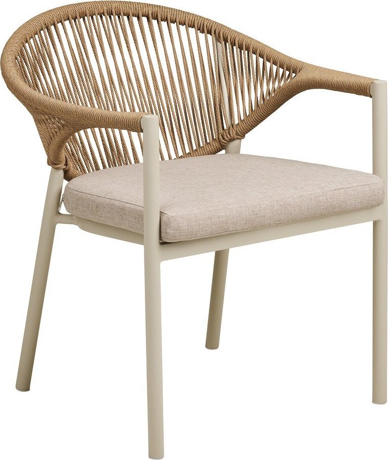 Béžová kovová/polstrovaná zahradní židle Abela – House Nordic House Nordic