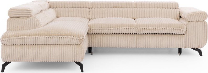 Béžová manšestrová rohová pohovka (levý roh/do L) Marbeya – Ropez Ropez