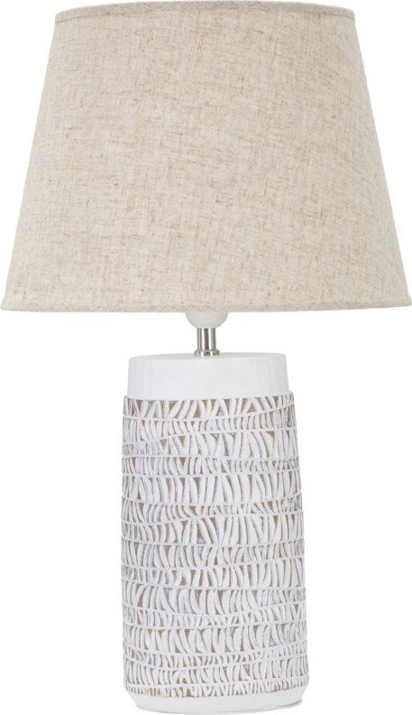 Béžová stolní lampa s textilním stínidlem (výška 60