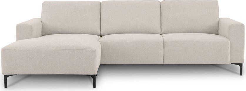 Béžová žinylková rohová pohovka (levý roh/s lenoškou) Fabian – Scandic Scandic