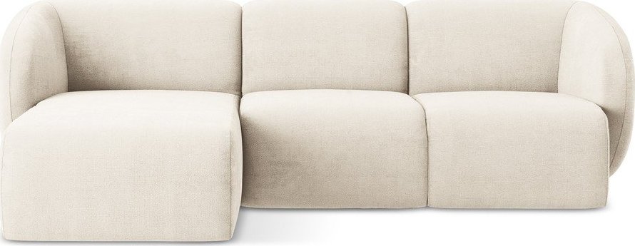 Béžová žinylková rohová pohovka (levý roh/s lenoškou) Lani – Makamii Makamii