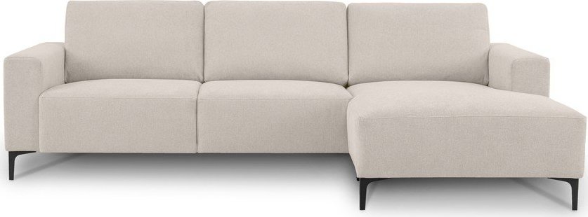 Béžová žinylková rohová pohovka (pravý roh/s lenoškou) Fabian – Scandic Scandic