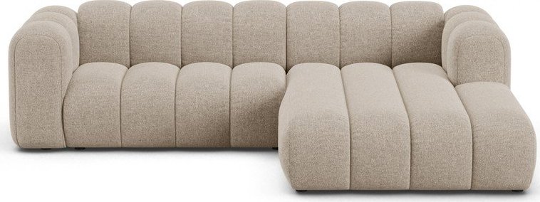 Béžová žinylková rohová pohovka (pravý roh/s lenoškou) Lupine – Micadoni Micadoni