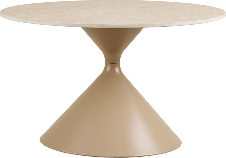 Béžový kulatý konferenční stolek s keramickou deskou ø 70 cm Annecy – House Nordic House Nordic