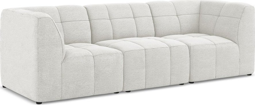 Bílá pohovka z textilie bouclé 255 cm Aloha – Makamii Makamii