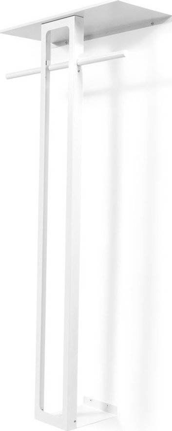 Bílý ocelový nástěnný věšák s poličkou 70 cm Luno Large – Spinder Design Spinder Design