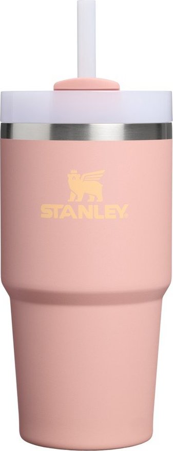 Broskvová termoska s brčkem z nerezové oceli 600 ml Quencher H2.O FlowState™ Tumble Peach Rose – Stanley Stanley