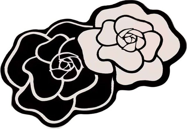 Černobílá koupelnová předložka 60x100 cm Bungari Rose – Foutastic Foutastic