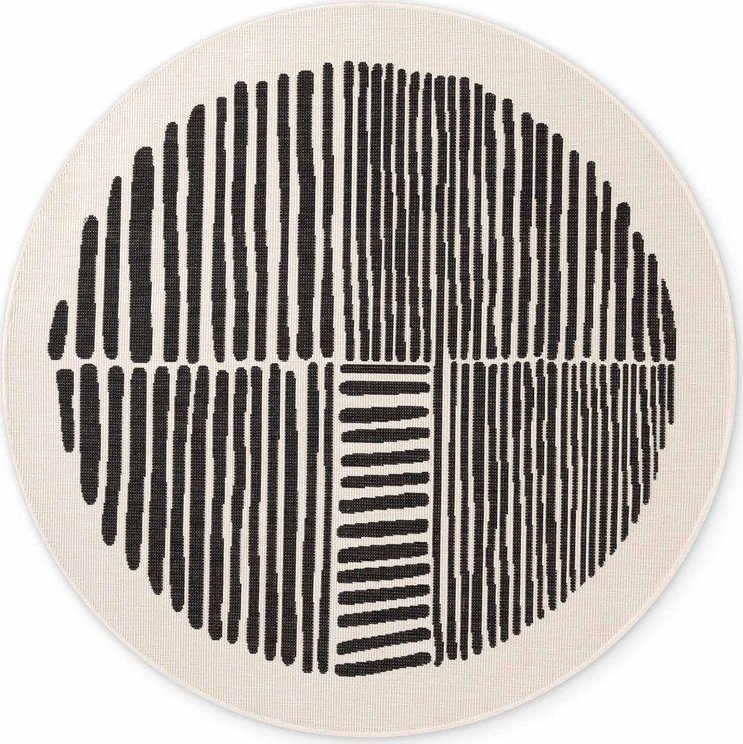 Černý/krémový kulatý vnitřní a venkovní koberec ø 160 cm Haringey Bounds – Ted Baker Ted Baker