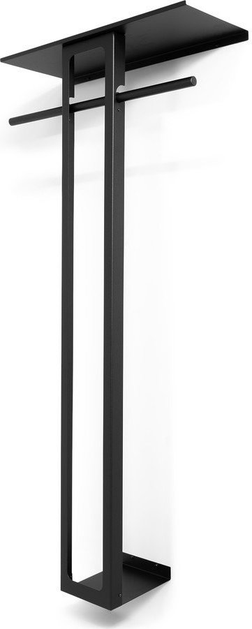 Černý ocelový nástěnný věšák s poličkou 70 cm Luno Large – Spinder Design Spinder Design