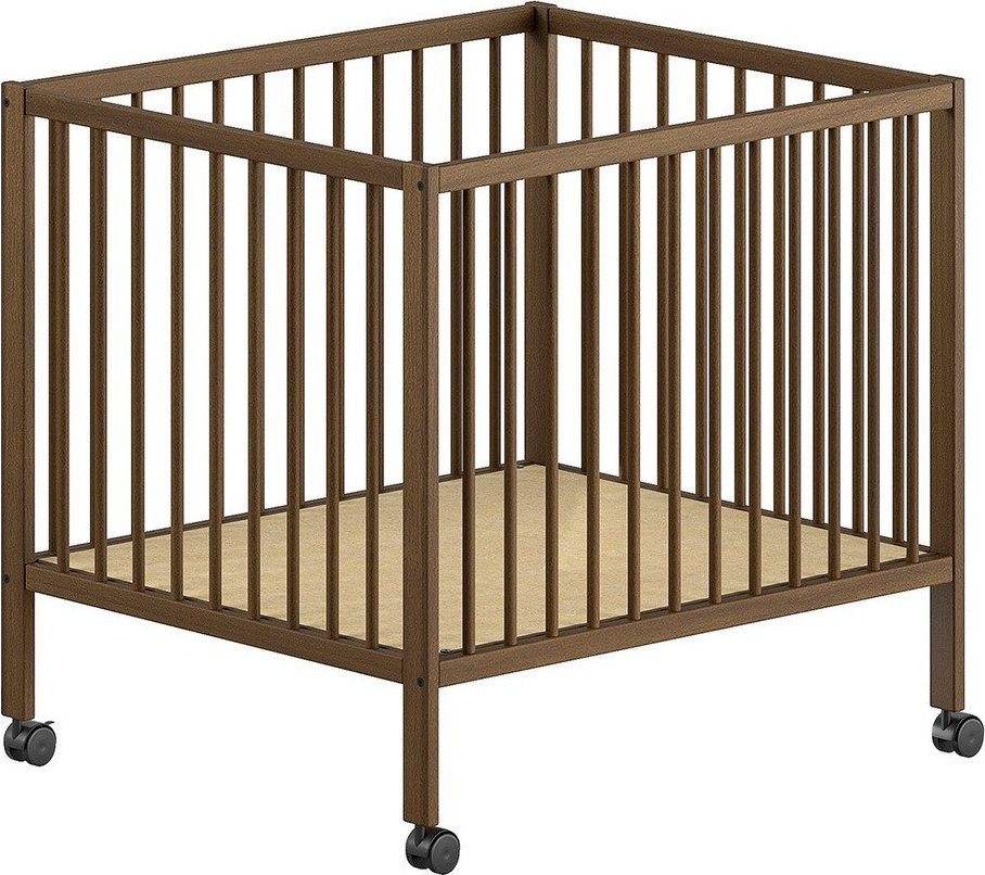 Hnědá dětská ohrádka z bukového dřeva 95x75 cm Dino – Vipack Vipack