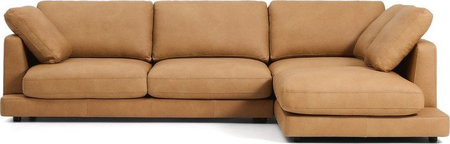 Hnědá kožená rohová pohovka (pravý roh/s lenoškou) Gala – Kave Home Kave Home