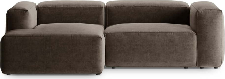 Hnědá rohová pohovka (levý roh/s lenoškou) Bergamo – Cosmopolitan Design Cosmopolitan design