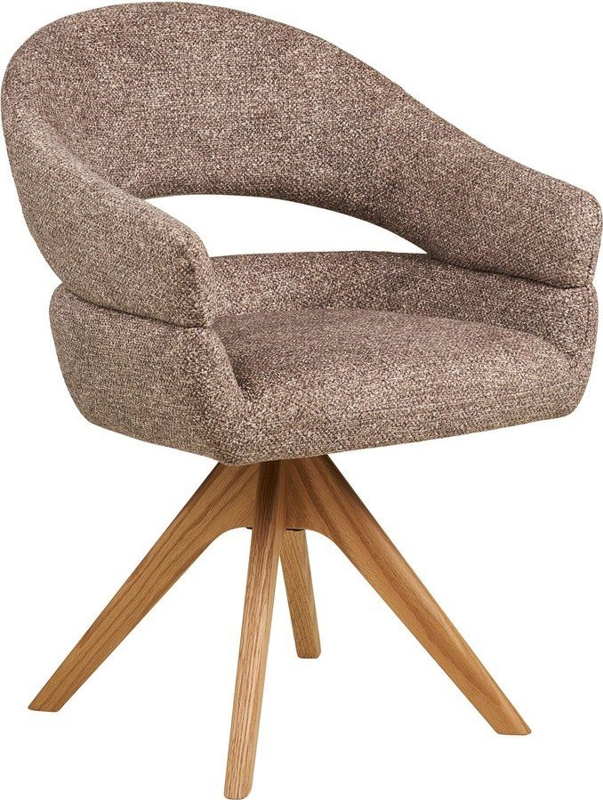 Hnědé čalouněné jídelní křeslo s područkami Dover – House Nordic House Nordic